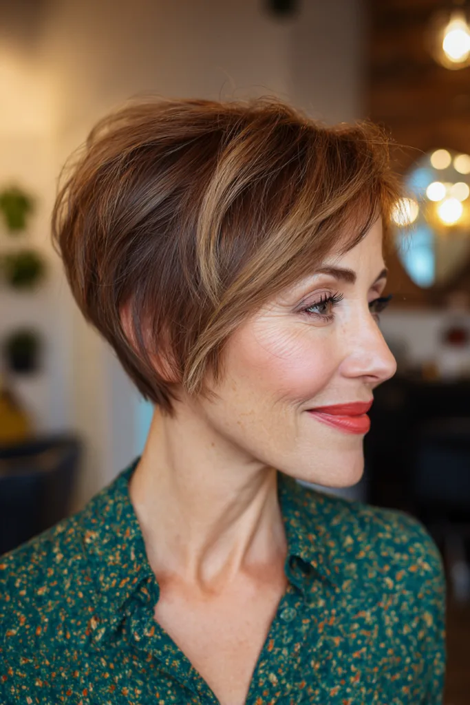 Chic Textured Pixie Cut with Subtle Highlights