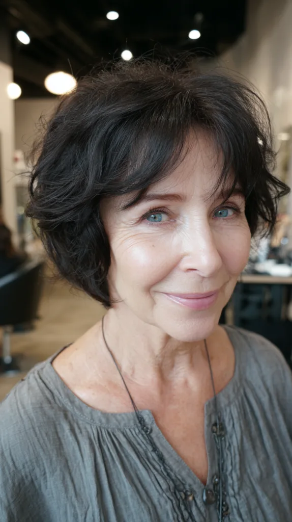 Chic Textured Shag Bob with Soft Waves