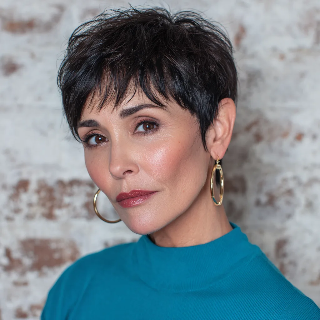 Chic Textured Short Cut with Layered Fringe