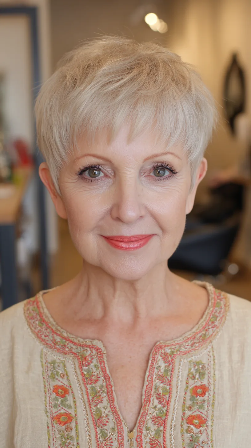 Chic Textured Short Pixie with Subtle Layers