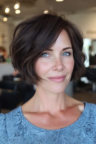 Chic Textured Wavy Bob with Soft Layers