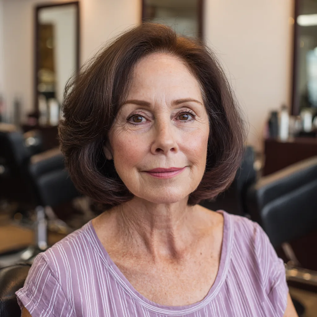 Chic Tousled Dark Brown Lob with Soft Layers