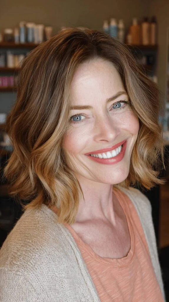 Chic Wavy Lob with Soft Layers
