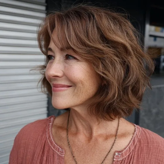 Choppy Layered Bob with Soft Waves