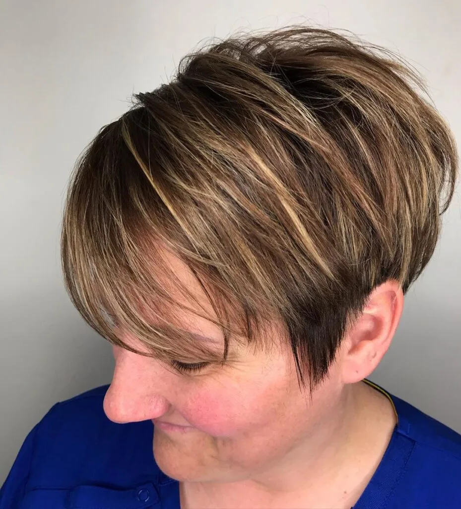 choppy pixie for a mature woman with thick hair