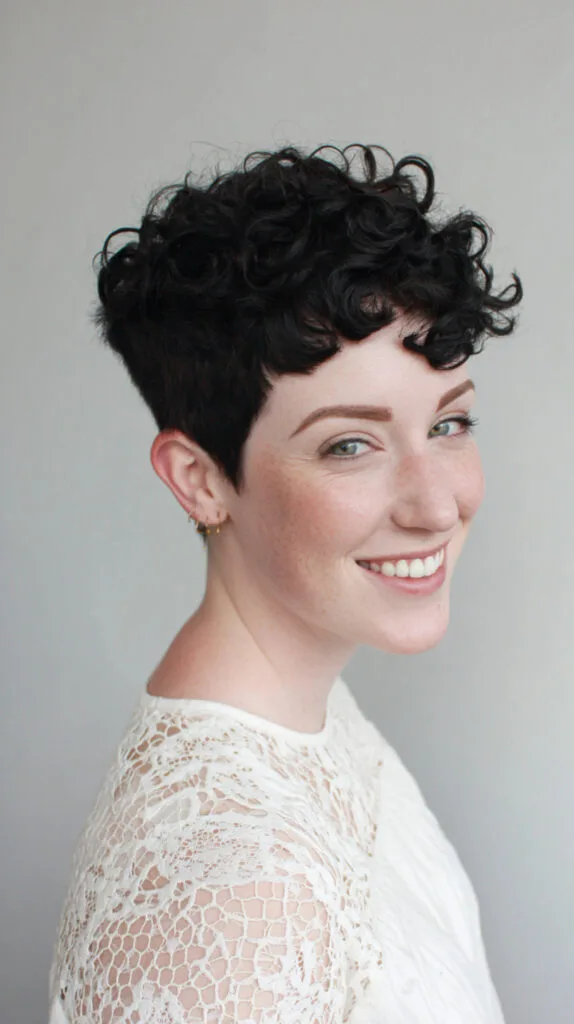 Choppy Short Curly Cut with Defined Curls