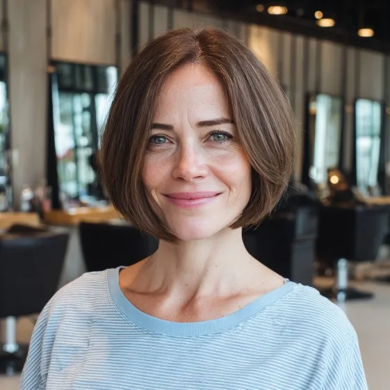 Classic Blunt Bob with Subtle Volume