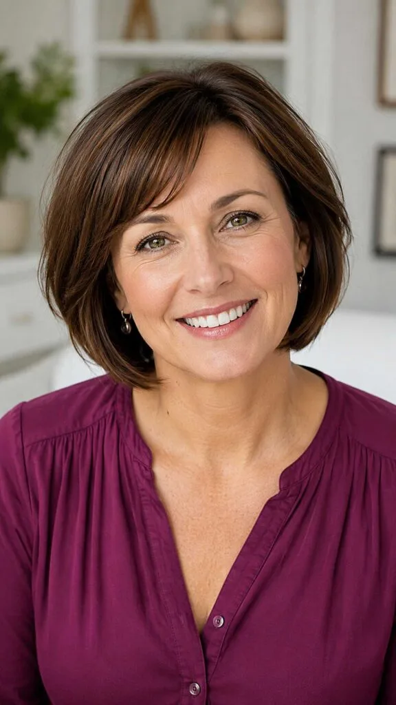 Classic Brunette Bob with Face-Framing Layers