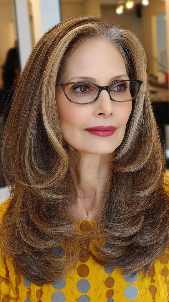 Classic Caramel Blonde Layers for Mature Faces