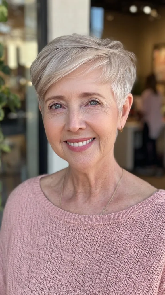 Classic Natural-Grey Layered Pixie