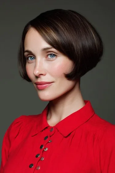 Classic Rounded Bob with Subtle Highlights