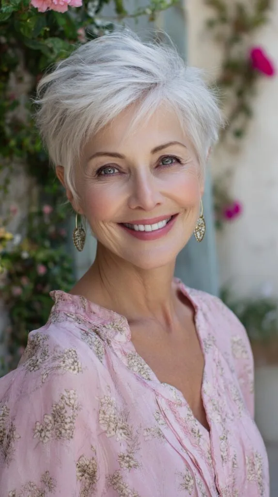 Classic Silver Textured Bob with Gentle Waves