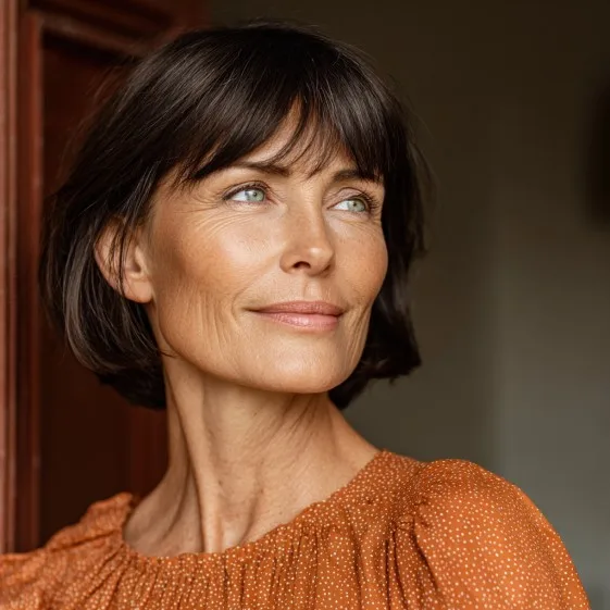 Classic Textured Bob with Soft Fringe