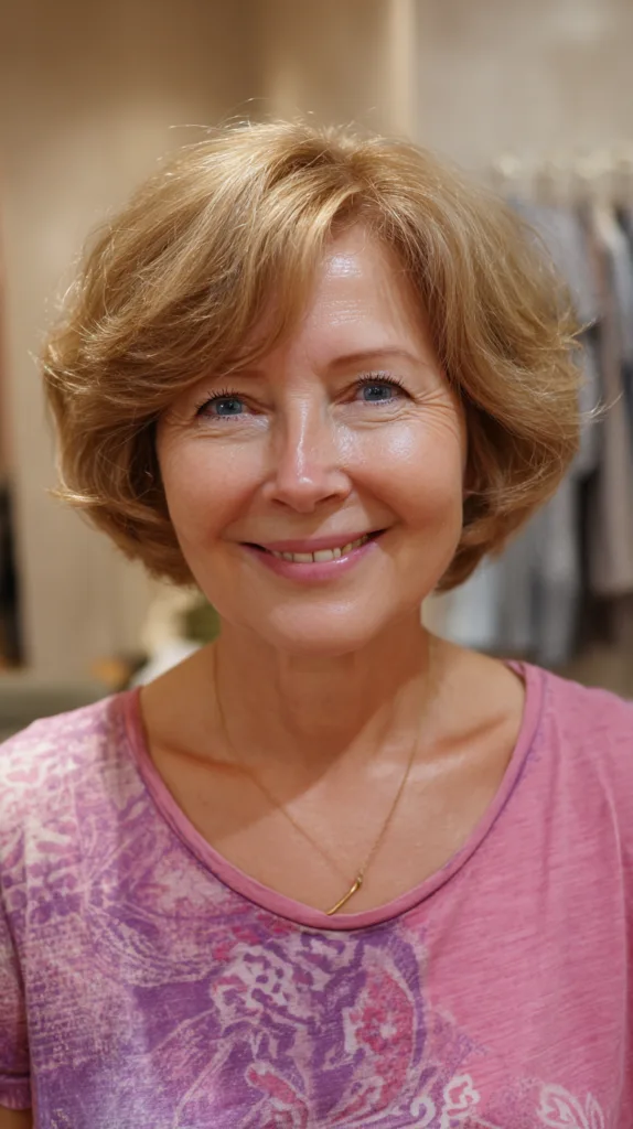 Classic Textured Shag Bob for Mature Women