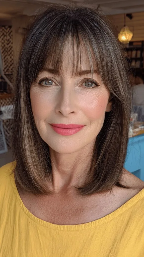 Classic Wispy Bangs with Sleek Long Bob