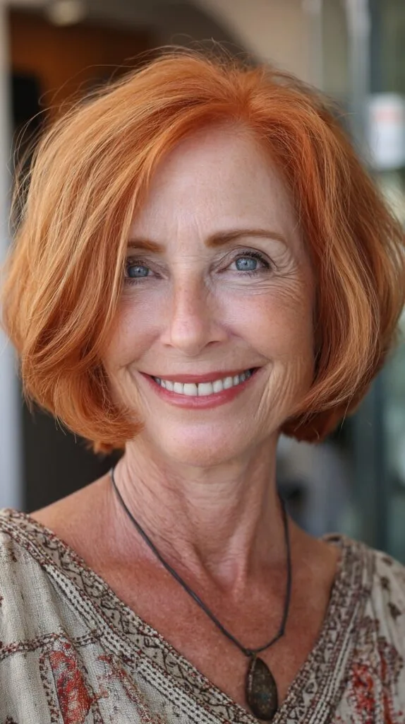 Copper Rounded Graduated Bob with Subtle Inward Bevel