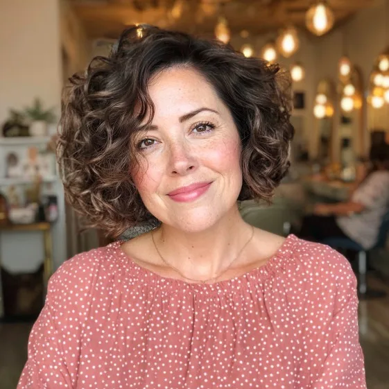 Curly Bob with Soft Volume and Face-Framing Layers