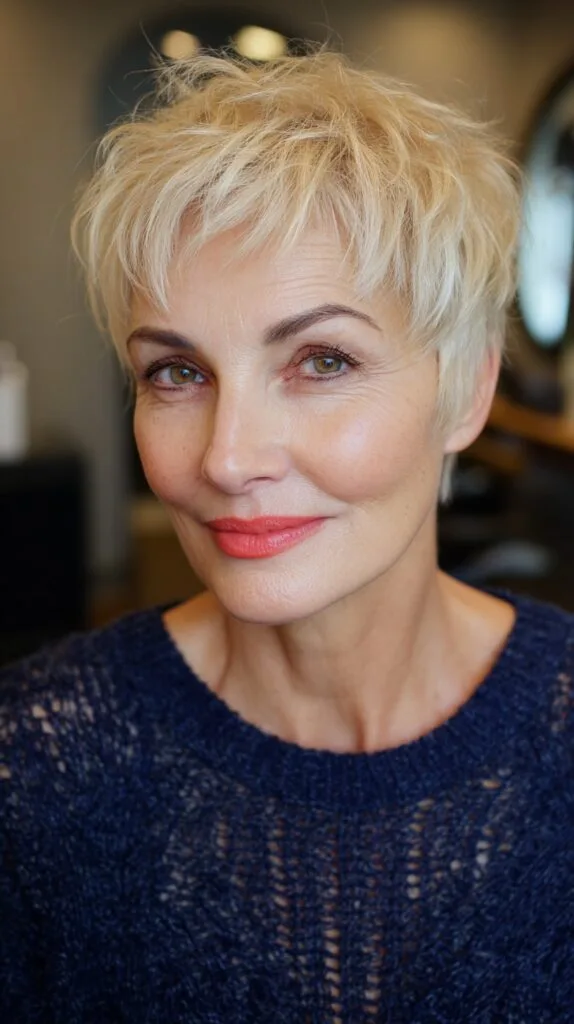 Dynamic Textured Pixie for Mature Skin