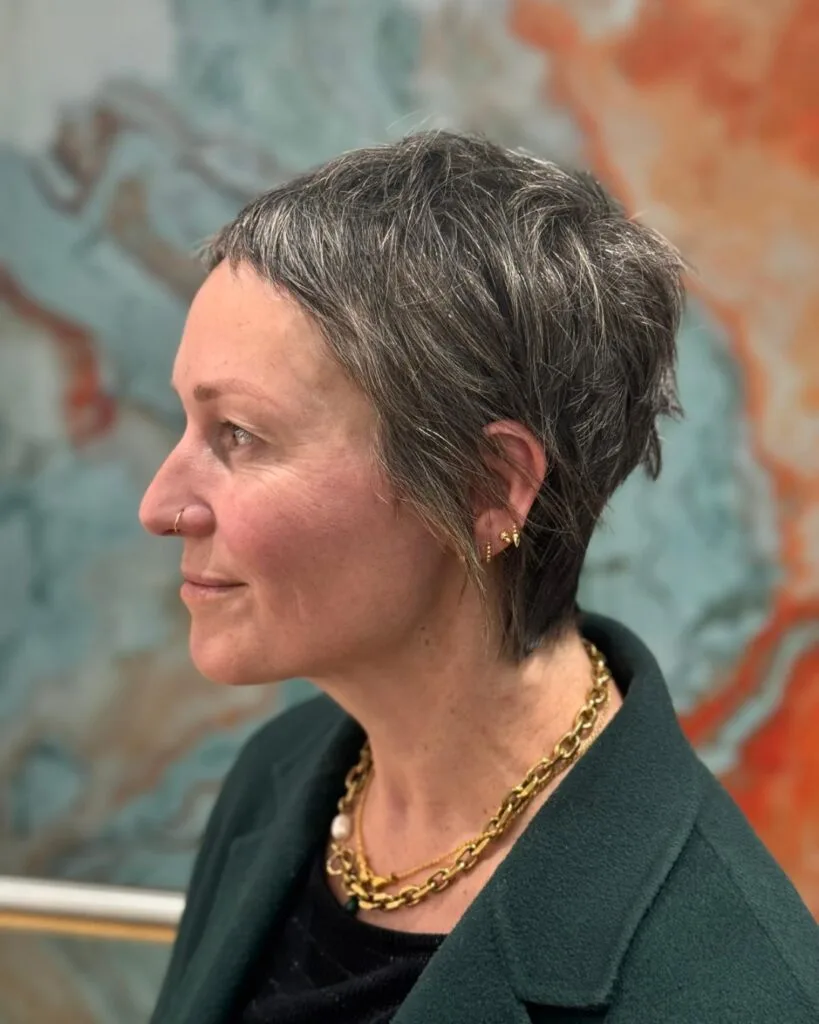Edgy Textured Pixie Cut for Women Over 60