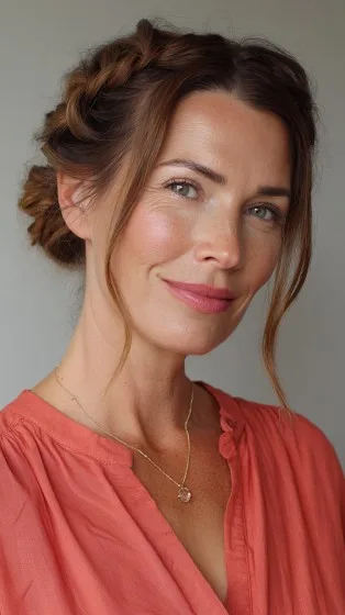Effortless Twisted Low Bun with Face-Framing Waves