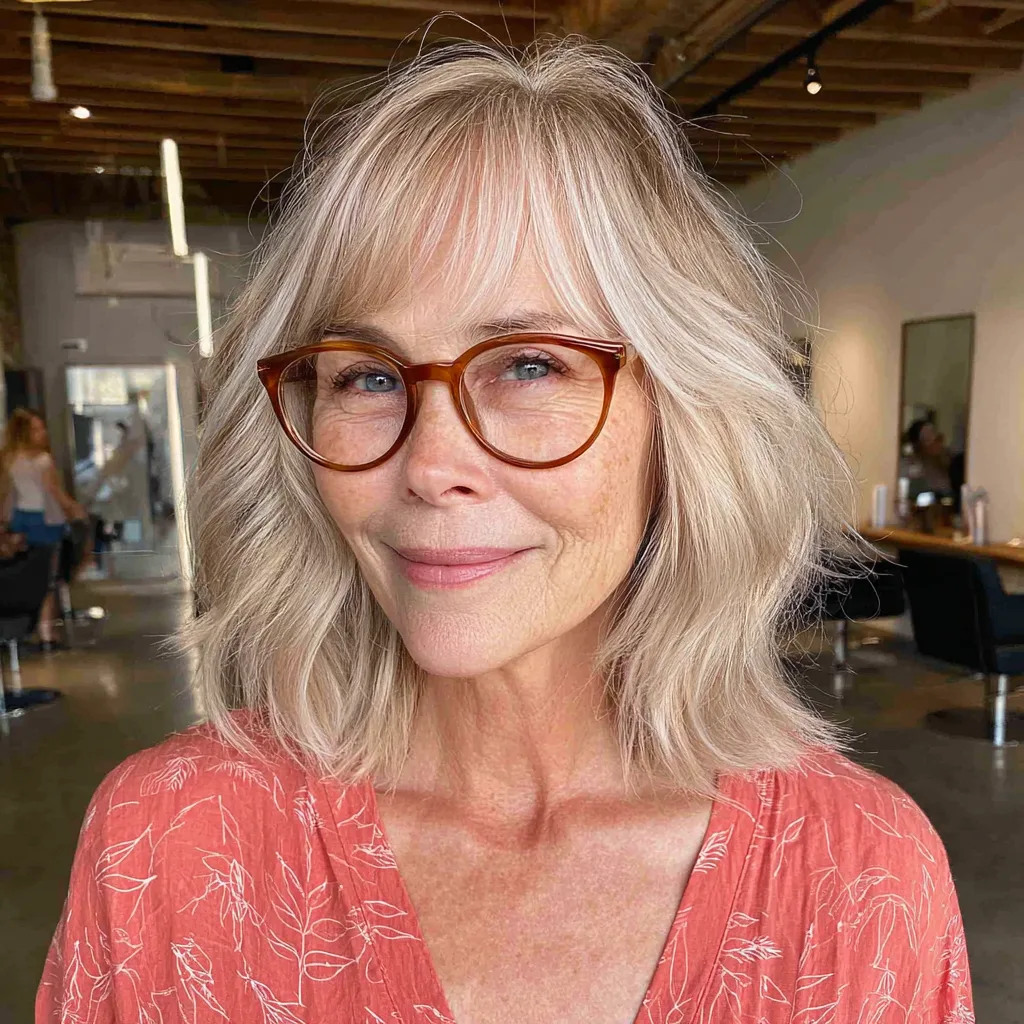 Effortlessly Chic Long Choppy Bob with Subtle Layers