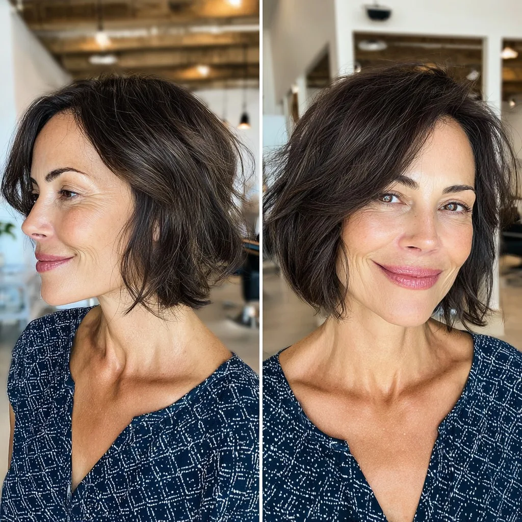 Effortlessly Chic Textured Bob with Natural Movement