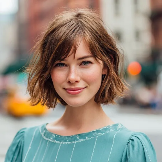 Effortlessly Chic Textured Bob with Soft Layers