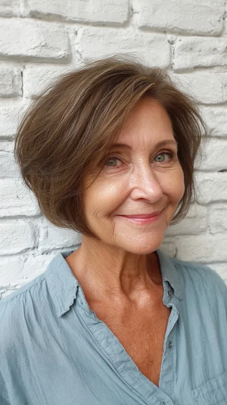 Effortlessly Chic Textured Bob with Subtle Volume