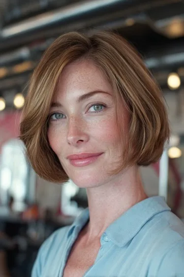 Effortlessly Chic Wavy Bob with Soft Textured Layers