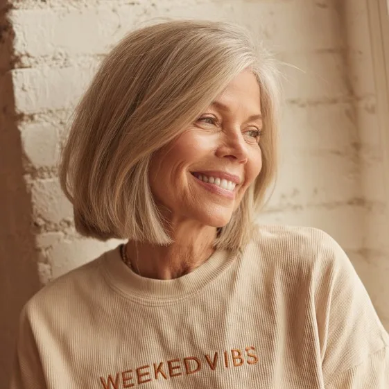 Elegant Blunt Bob with Soft Textured Ends
