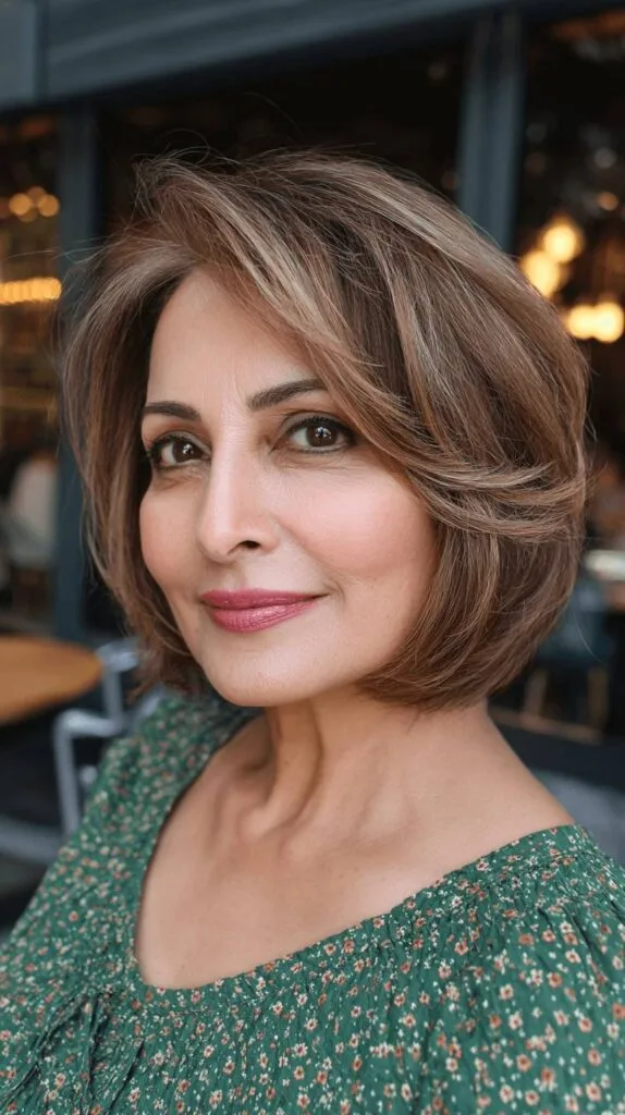 Elegant Soft Curved Bob with Subtle Highlights