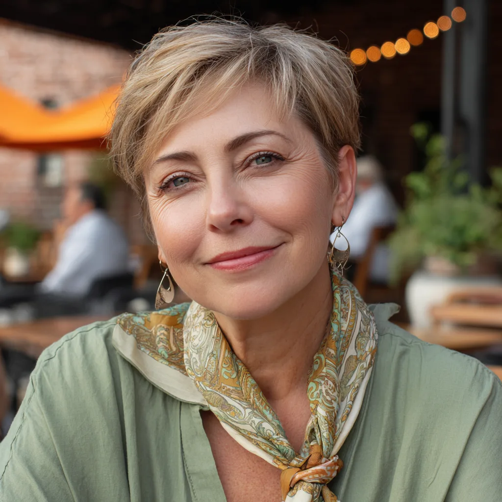Elegant Soft Textured Pixie with Subtle Lift