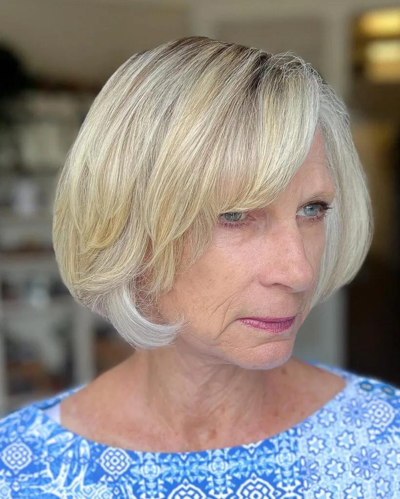 Elegant Softly Textured Bob with Side Bangs