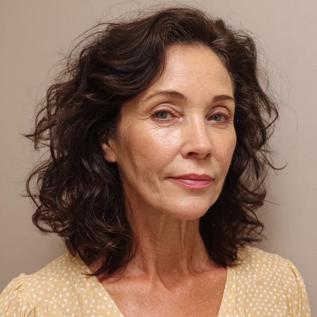 Elegant Textured Curls with Rich Dark Brown Color