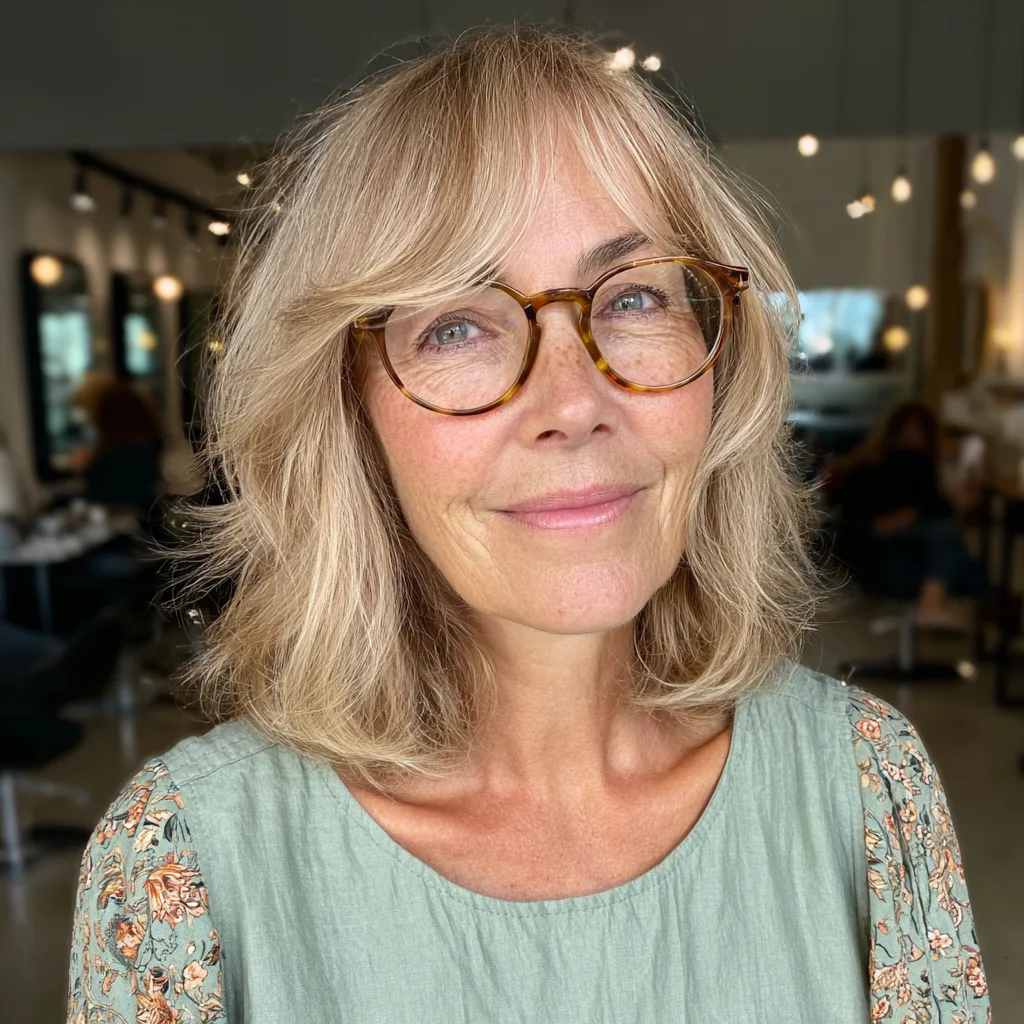 Elegant Textured Long Choppy Bob with Soft Layers