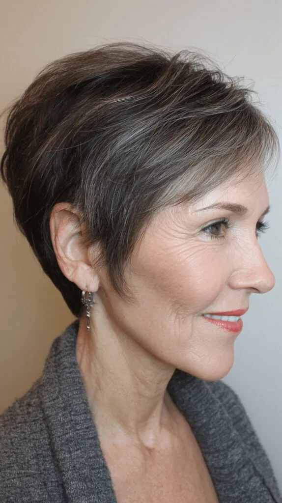 Elegant Textured Pixie Cut with Subtle Highlights