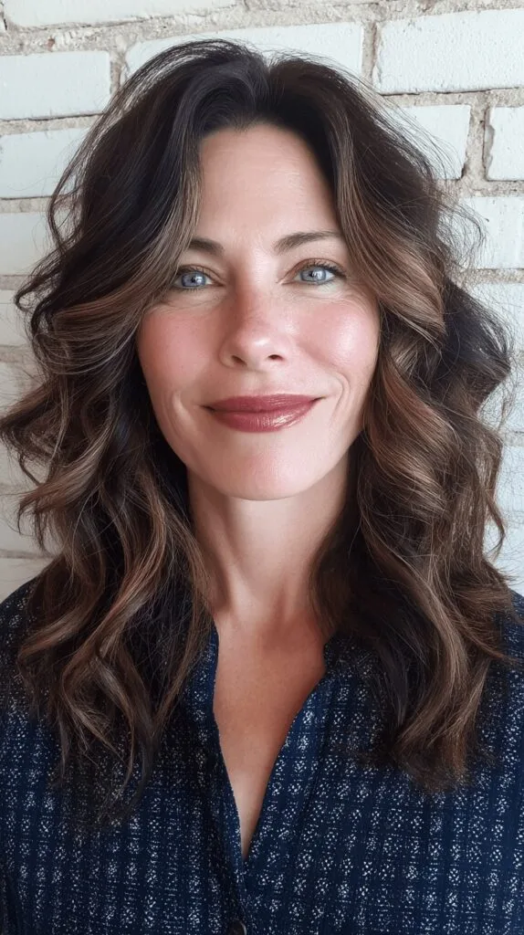 Elegant Textured Waves with Subtle Highlights