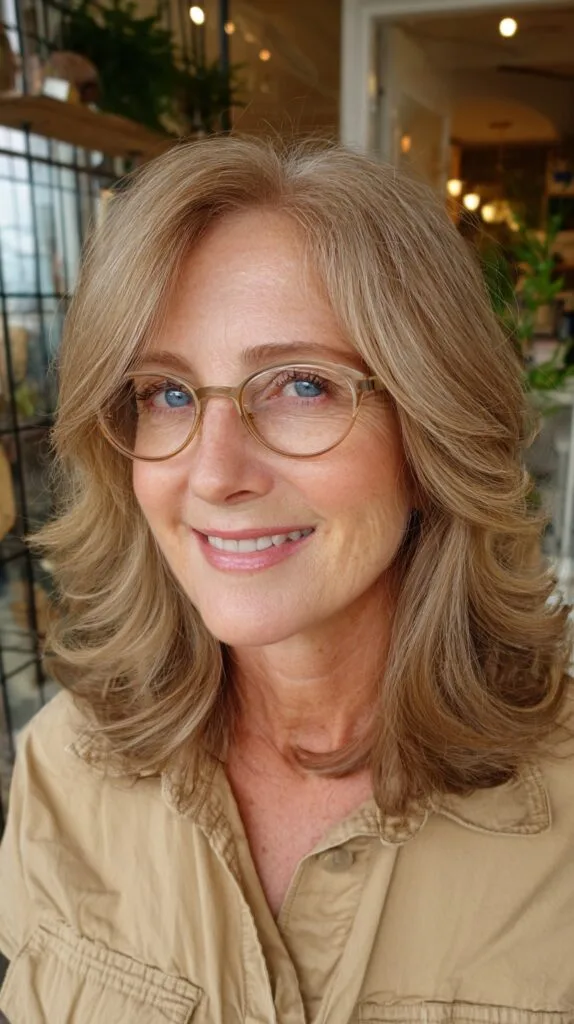 Golden Blonde Waves with Feathered Framing