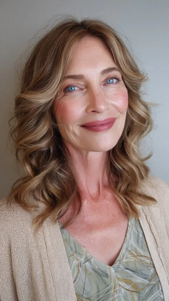 Golden Blonde Waves with Subtle Layers