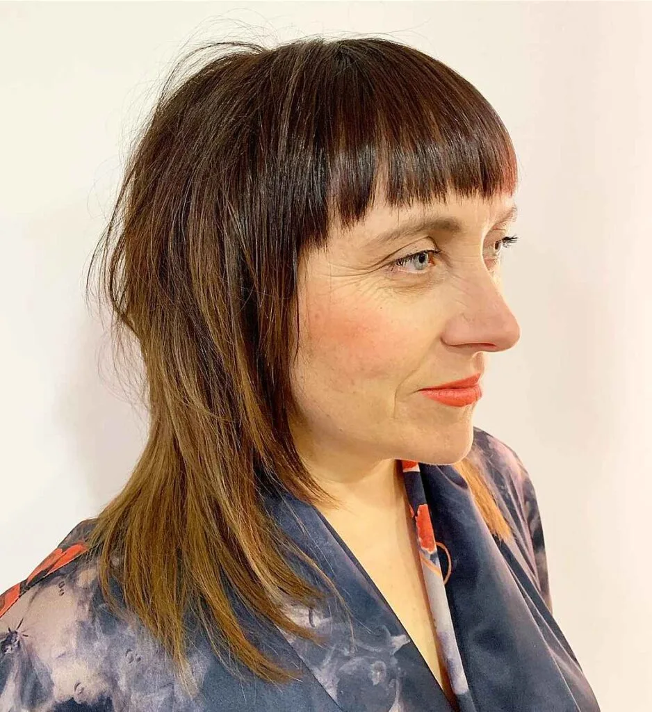 Layered Feathered Shag with Soft Bangs for Fine Hair