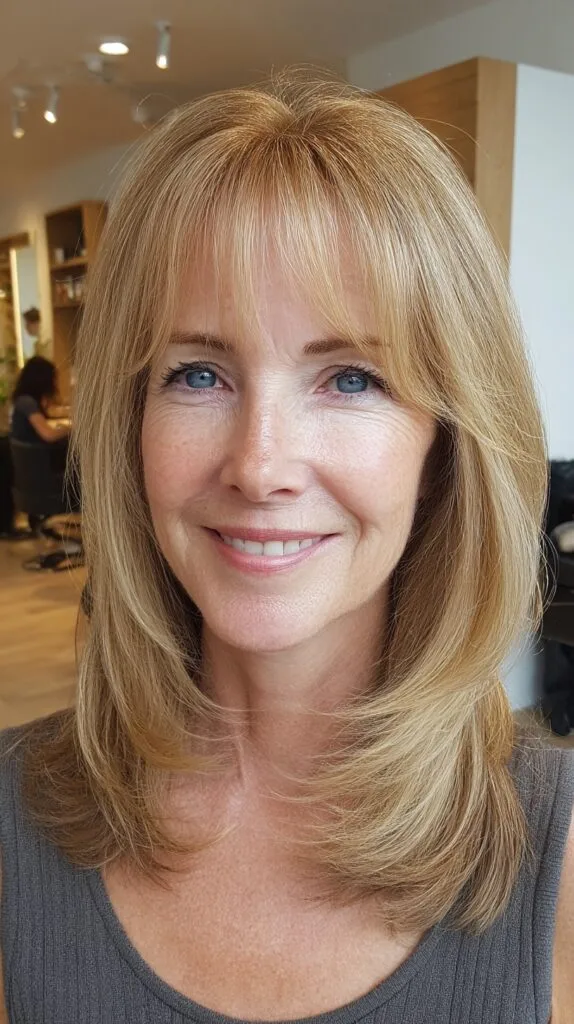 Layered Shoulder-Length Cut with Soft Piecey Fringe