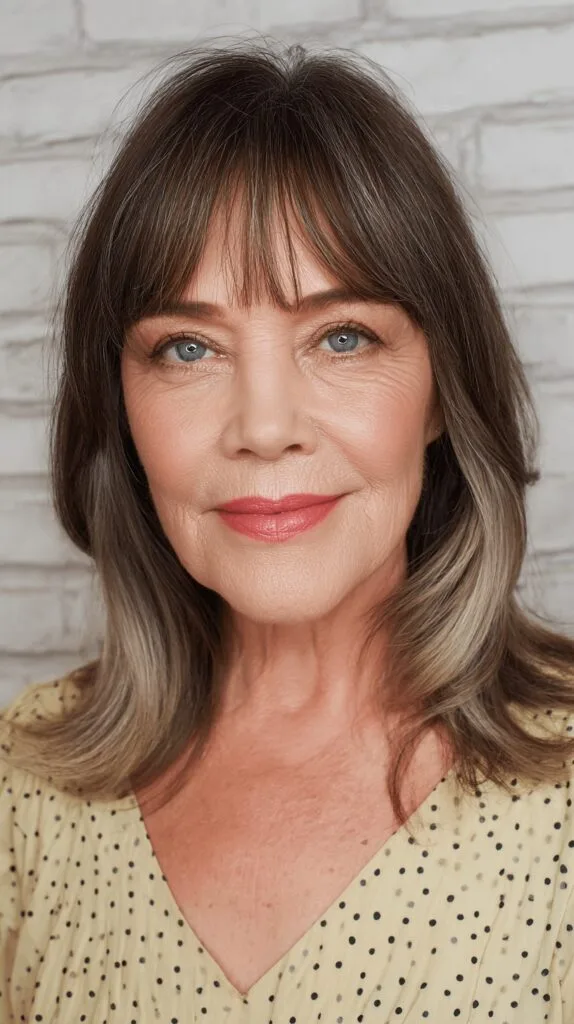 Layered Wispy Bangs with Subtle Highlights
