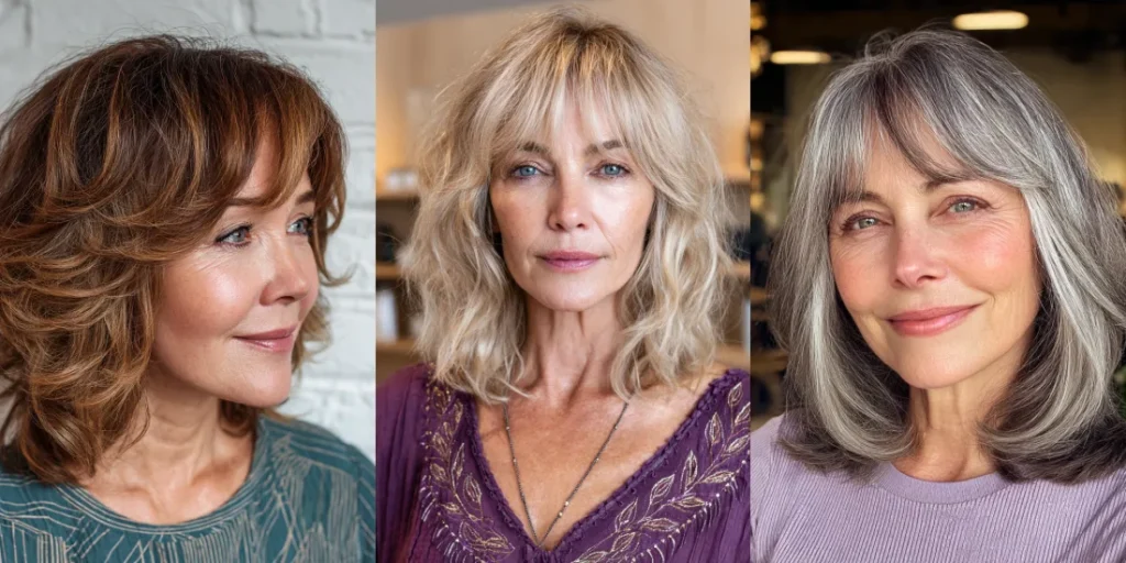 23 Glamorous Lobs with Bangs Trending for Women Over 50