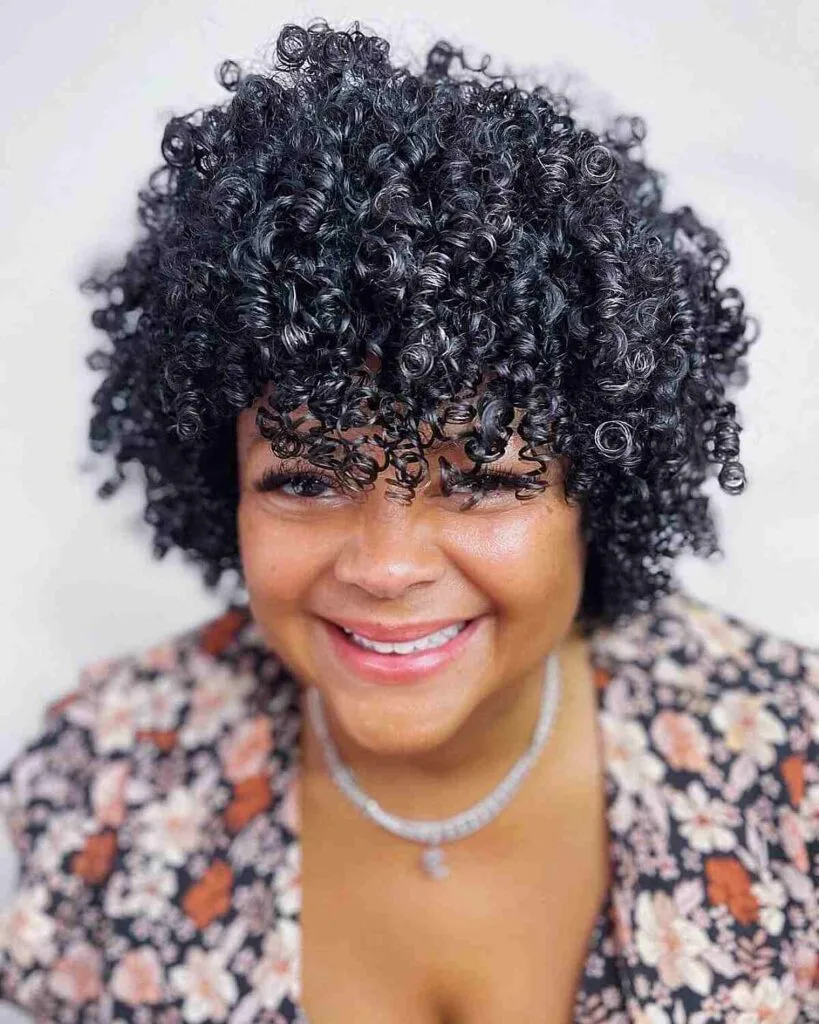 Lustrous Black Bouncy Curls for Black Ladies Aged 40 and Above