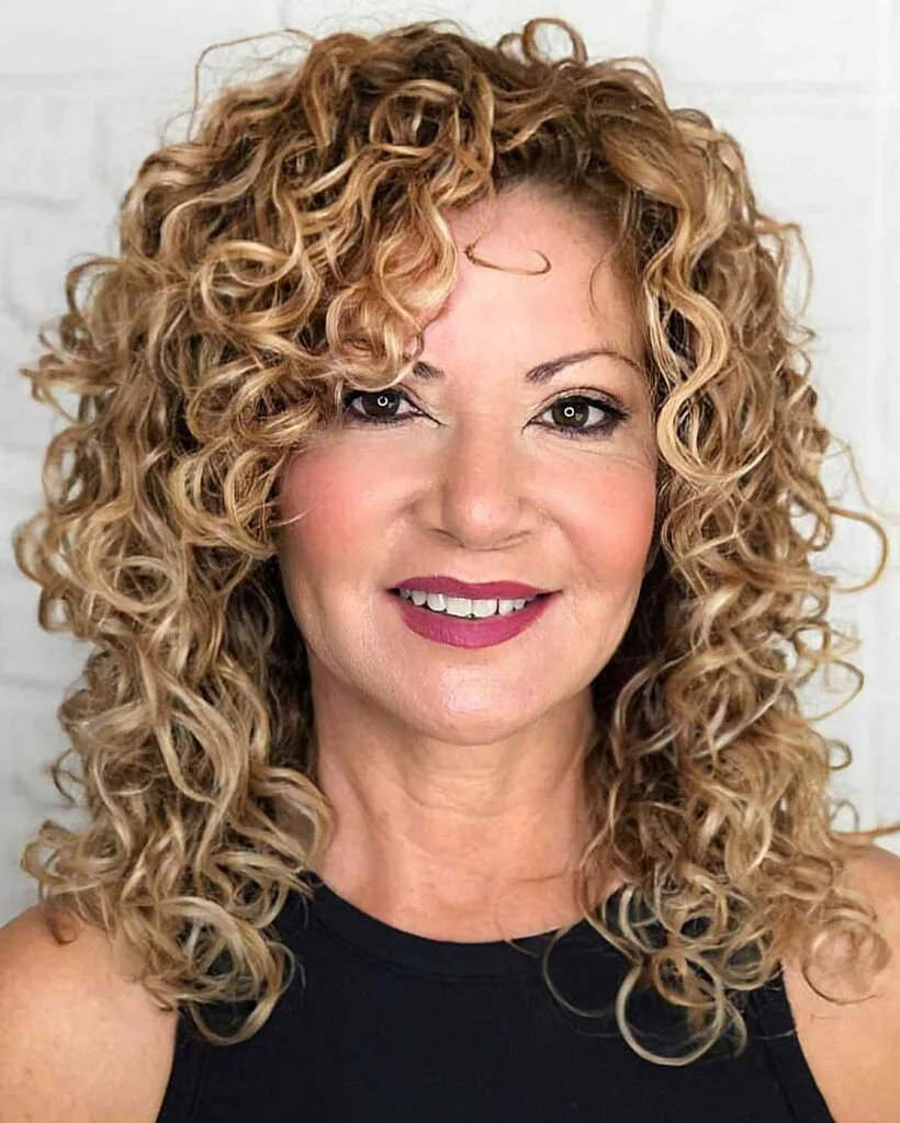 Medium Spiral Blonde Waves for Ladies Above 40