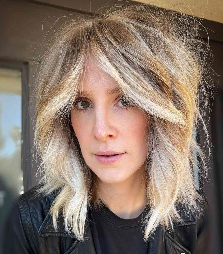 Mid-Length Shag with Bottleneck Fringe for Women Over 40