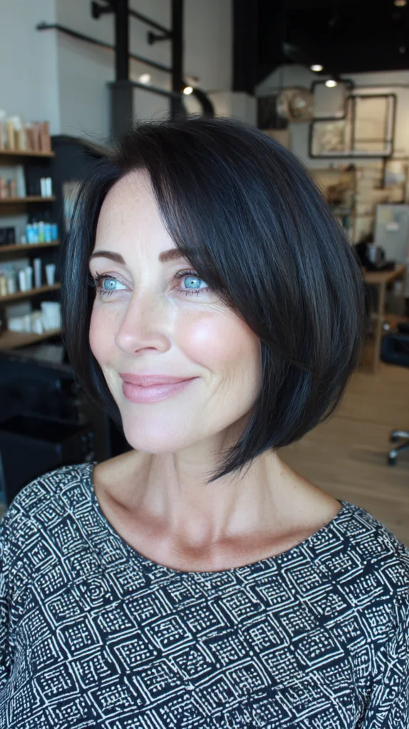Modern Asymmetrical Chin-Length Bob with Subtle Volume
