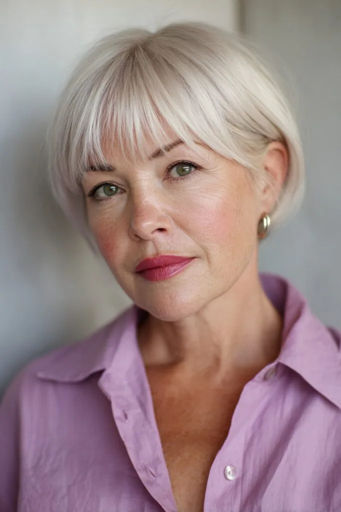 Modern Blunt Bob with Soft Bangs