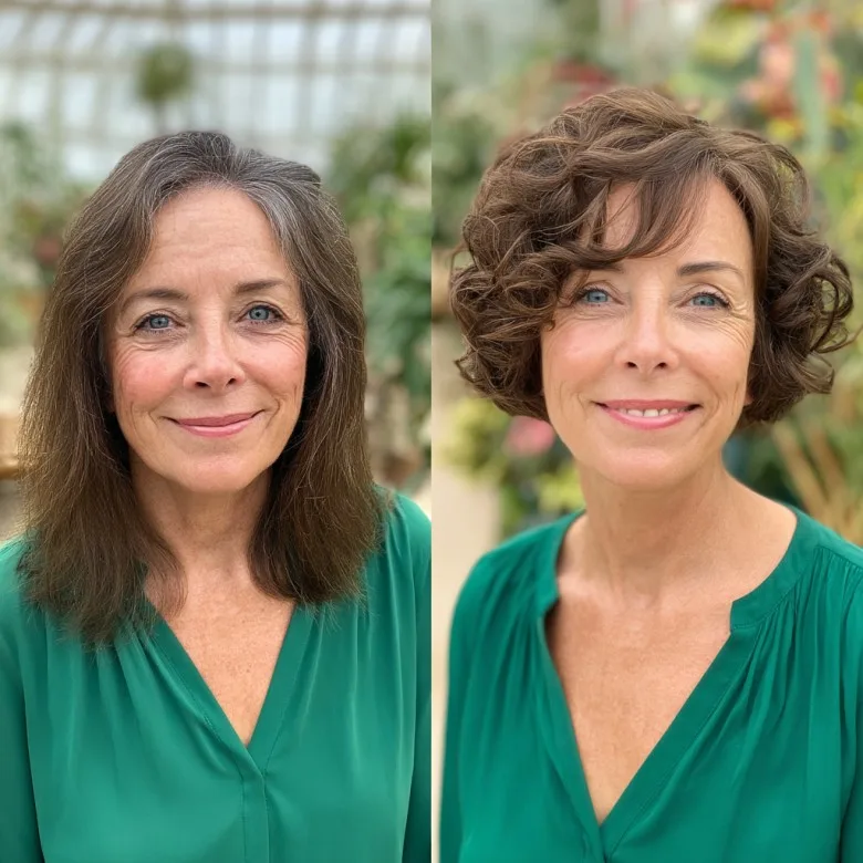Modern Curly Bob with Soft Volume