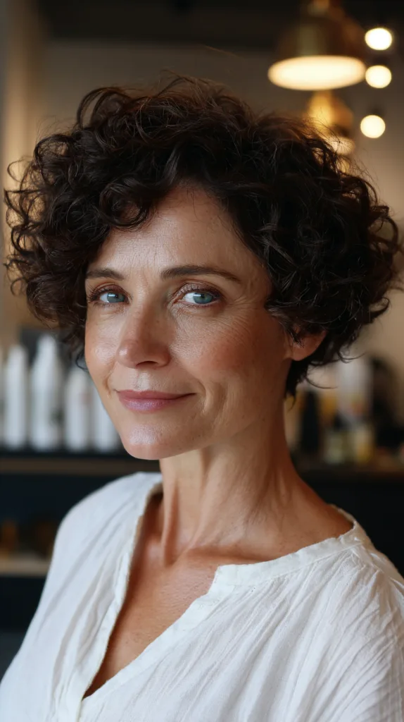 Modern Curly Crop with Soft Definition